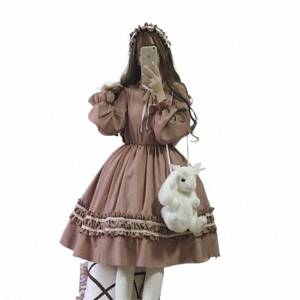 

casual dresses lolita mori girl vintage elegant temperament long sleeve dress japanese sweet cute student campus harajuku style f8zv#, Black;gray