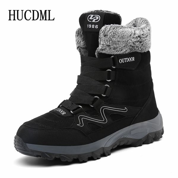 

boots arrivals winter men suede warm midcalf snow women work high light casual shoes big size 220913, Black