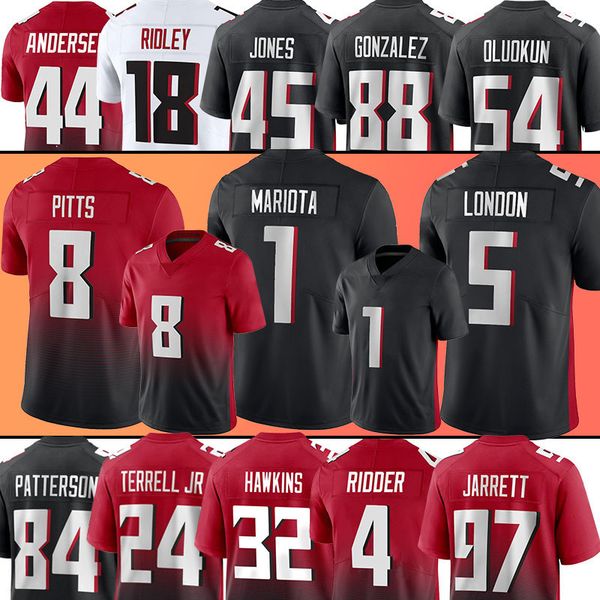 

jersey 5 drake london football''nfl''jerseys atlanta''falcons''1 marcus mariota kyle pitts cordarrel, Black;red
