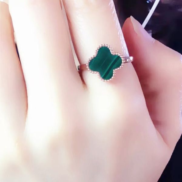 

4 leaf grass 18k gold ring fashion designer womens ring color shell girl boys christmas wedding love gift 316l stainless steel jewelry facto, Slivery;golden