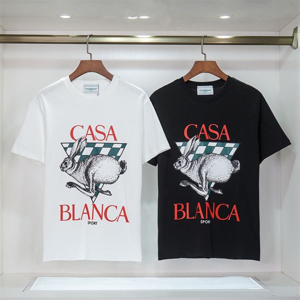 

summer mens designers t shirts loose tees fashion brand casablanc man s casual shirt luxurys clothing street sleeve, White;black