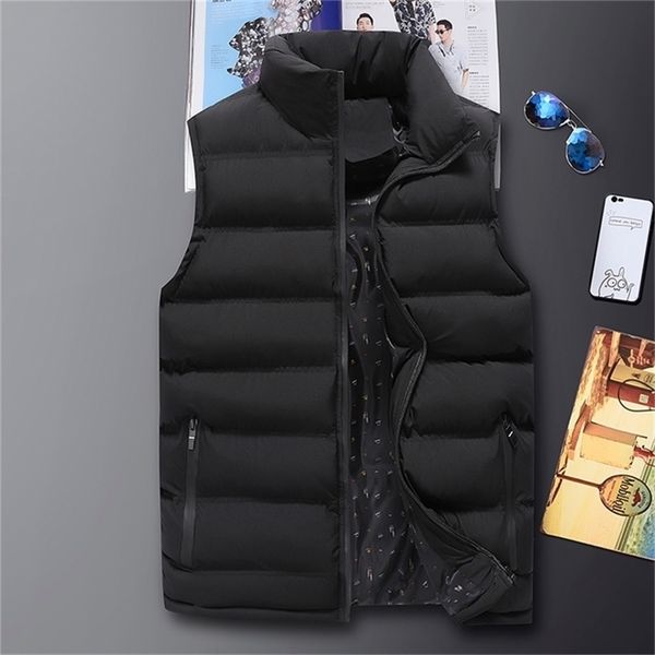 

men's vests mens jacket men autumn warm sleeveless jackets male winter casual waistcoat plus size e homme brand clothing 220913, Black;white