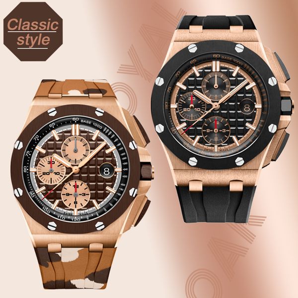 

2022 luxury classic style automatic mechanical watch 41mm business watch blue dial strap montre de luxe men's gift, Slivery;brown