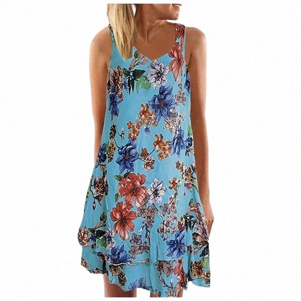 

casual dresses summer for women sundress v neck sleeveless boho dress printing beach party mini vestido de mujer r6el#, Black;gray