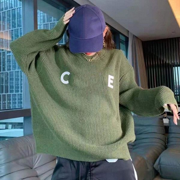 

autumn winter men sweaters long sleeve knit pulloveras letter simple handmade flocking patch pullover sweater loose j5hm#, White;black