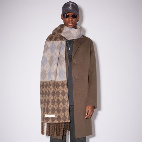 

scarves designer brand winter scarf women luxury cashmere large shawl wraps men pashmina warm printed bufandas female foulard a220913, Blue;gray