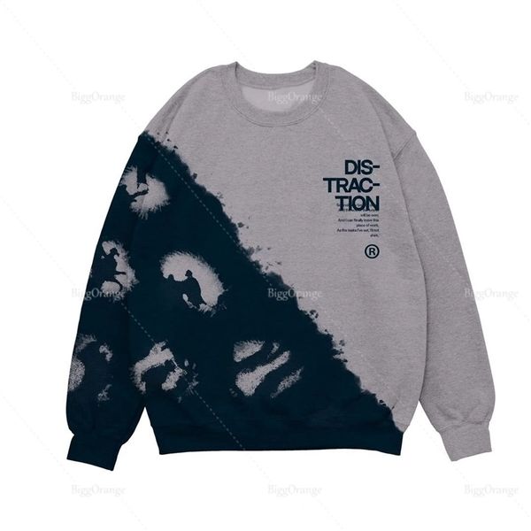 

mens hoodies sweatshirts high street tiedye alphabet print sweatshirt men and women street casual fashion pullover oversized fleece sweater, Black