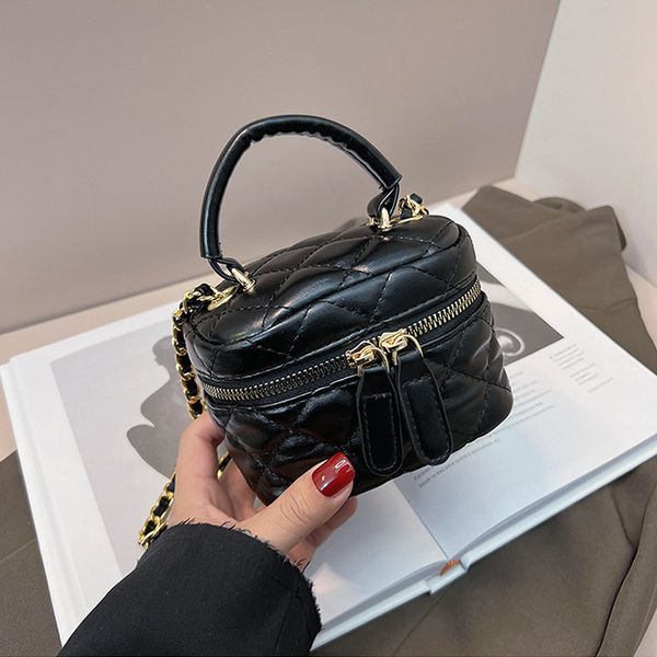 

evening bag shoulder pu leather purses and handbags shoppers fashion casual small lattice chain lipstick box shape bag 220913