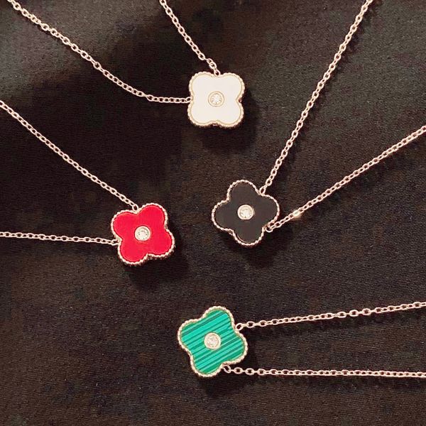 

fashion designer ladies charm 4 leaf grass necklace 18k gold color shell girl valentine's day christmas love gift 316l stainless steel, Silver