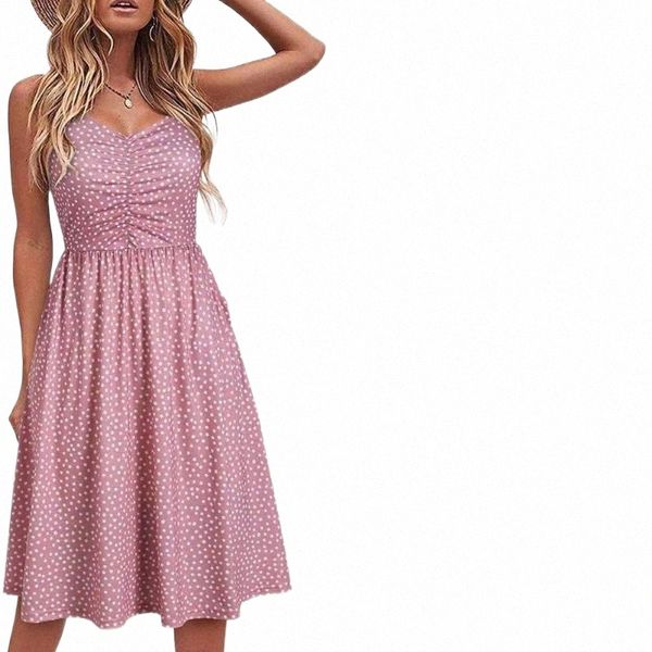 

casual dresses summer dress 2021 women fashion seaside sling sleeveless ladies v-neck printing jurken zomer dames 92j5#, Black;gray