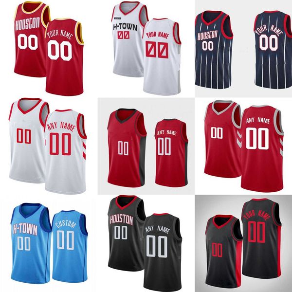 

printed 75th custom mens womens houston''rockets''jersey 1 john wall 35 christian wood 8 jae'sean tate 10 eric gord, Black;red