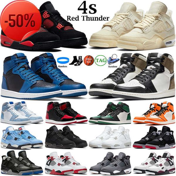 

2022 men basketball shoes women 4s red thunder 4 black cat sail white oreo cactus jack 1s dark marina blue mocha university banned mens