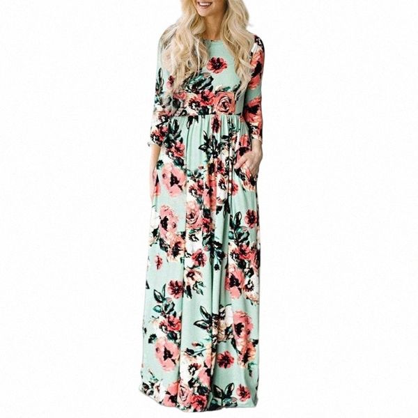 

casual dresses women summer floral print maxi dress 2021 white boho beach evening party long plus size vestidos female m8yo#, Black;gray