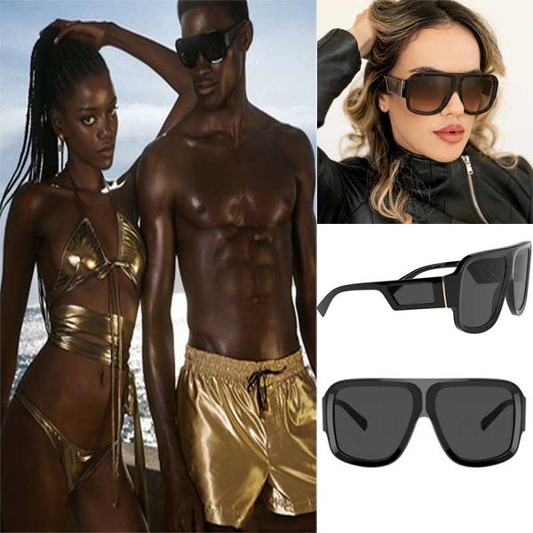 

trendy brand sunglasses 4401 mens designer oversized ladies square sunglasses personality versatile vacation beach uv protection occhiali da, White;black