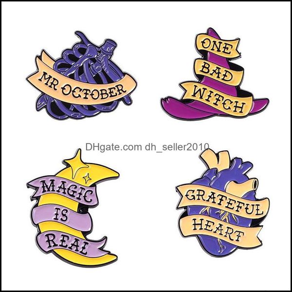 

pins brooches witch enamel pins wizard hat moon heart rib cage brooches bag lapel pin badge witchcraft halloween jewelry 1408 d3 dro dhtcy, Gray