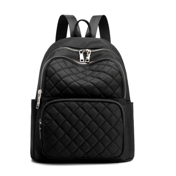

backpack new fashion student backpack rhombus embroidery line travel schoolbag trend double backpack