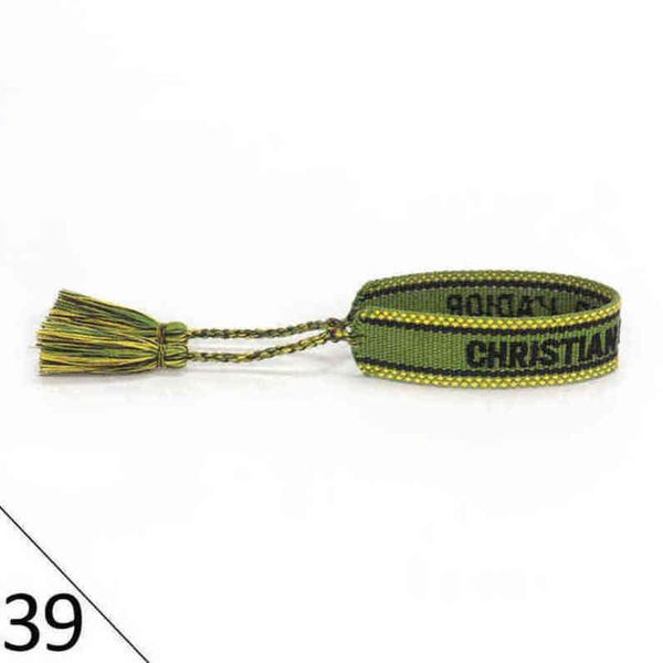 

fashion brand bracelets woven friendship for womens handmade braided luxury bracelet designers with tassel print embroidery mens jewelry ban, Golden;silver