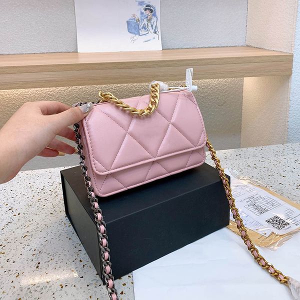 

f/w woc women mini classic flap shoulder bag fashion genuine leather large matelasse rough gold chain vintage hand cosmetic bag clutch walle