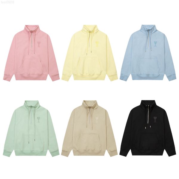 

autumn and winter 2022fw high end fashion brand macaron love embroidery men and women's zipper pullover sweater coat, Black