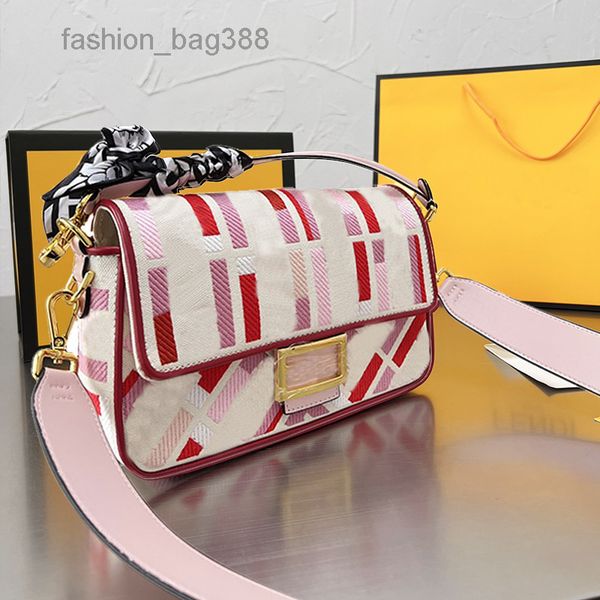 

evening bags baguette bag tote handbag women single shoulder cross body bags classistripe embroidery letter removable wide shoulder strap