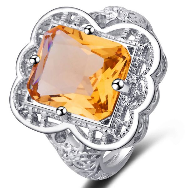 

wedding rings pattern blue crystal zircon ring personality simple ladies jewelry mother s day gift factory wholesale 220913, Slivery;golden