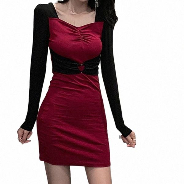 

casual dresses 2021 luxury women bodycon wrap hip dress lady slim dinner female red long sleeve stripper nightclub bandage v7vl#, Black;gray