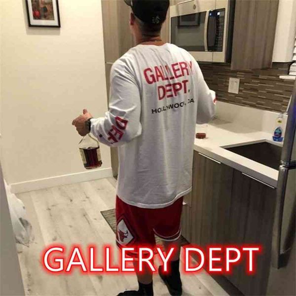 

designer fashion 2023 multi cotton t shirt galery deps movie poster cartoon graffiti back letter print couple cotton loose long sleeve t-shi, Black