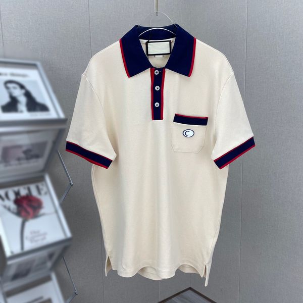 

2024fashion polo man mens polos poloshirt tee short sleeve t-shirts designer loose tees casual black white t shirt luxe plain t shirts for m, White;black