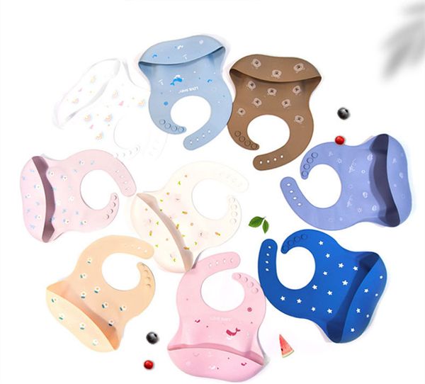 

cartoon baby silicone three-dimensional waterproof burp cloths for children super soft easy to wipe wash-free
