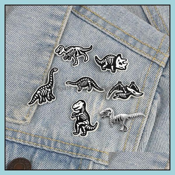 

pins brooches customized dinosaur skeleton brooch black white alloy enamel pins adt children jewelry stegosaurus brooches 1130 d3 dr dhrnq, Gray