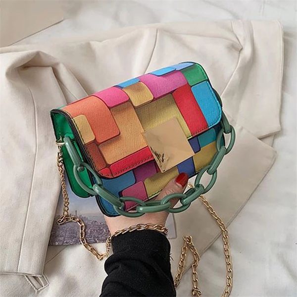 

evening bags fashion for women shoulder chain portable crossbody purses and handbags luxury mini square bag 220913