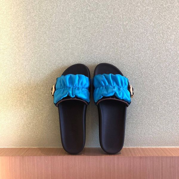 

slippers designer sandals slides women baguette 100% signature banded beach real leather with box size 35-42, Black