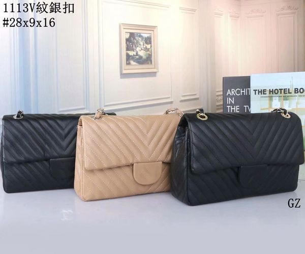 

women's designers handbag shoulder bag crossbody tote purse handbag luxury brand message bags classic pu leather fashion wallet silver