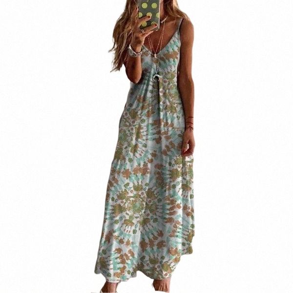 

casual dresses long beach dress sleeveless backless v-neck flower print summer for women fashion party vestidos femme drop ship p0m8#, Black;gray