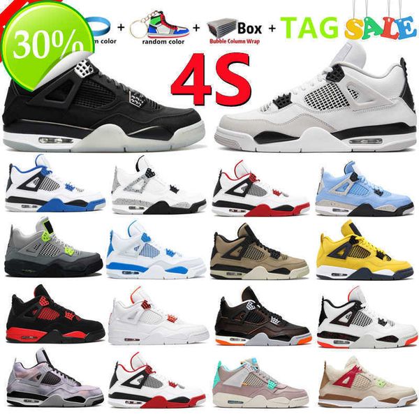 

2022 discount mens 4s iv 4 basketball shoes fire red university blue black