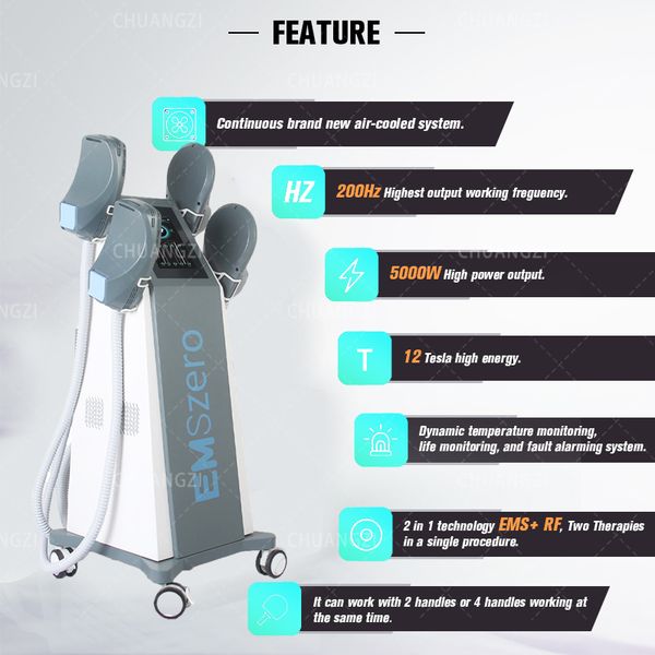 

emszero dls-emslim health beauty items ems the new neo 14 tesla hi-emt machine with 4 pcs rf handles with pelvic stimulation pads optional