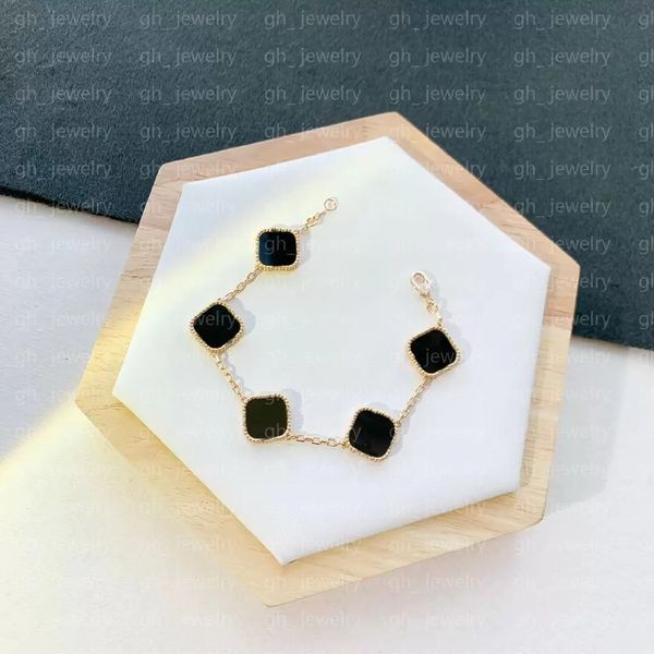 

100% silver fashion classic 4/four leaf clover charm bracelets bangle chain 18k gold agate shell mother-pearl for women&girl wedding mother&