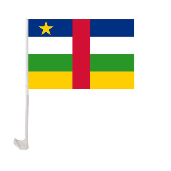 

central african republic car flag 30x45cm polyester uv protection window clip car decoration banner with flagpole