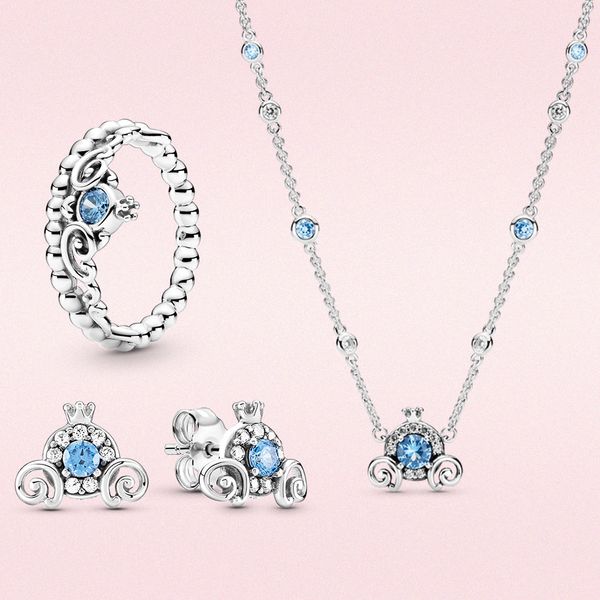 

925 silver pumpkin car pendant necklace original fit pandora ring earring jewelry