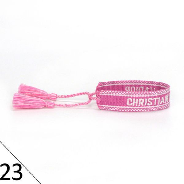 

designers fashion wovens friendship bracelet for luxury brand handmade braided bracelets with tassel print embroidery men bangle code 20-38, Golden;silver