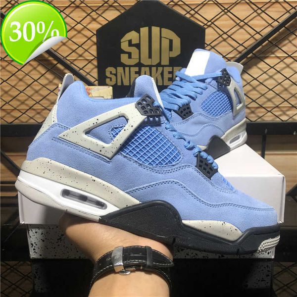 

men women jumpman 4 4s rrtro basketball shoes university blue, Black