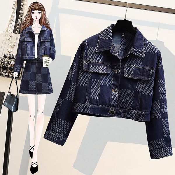 

women's jackets real shooting large size women's wear 2323 spring versatile thin fashion design sense denim jacket women, Black;brown