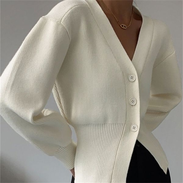 

women s knits tees deat v neck solid color temperament autumn and winter single breasted long sleeve sweater cardigan 7z540 220914, White