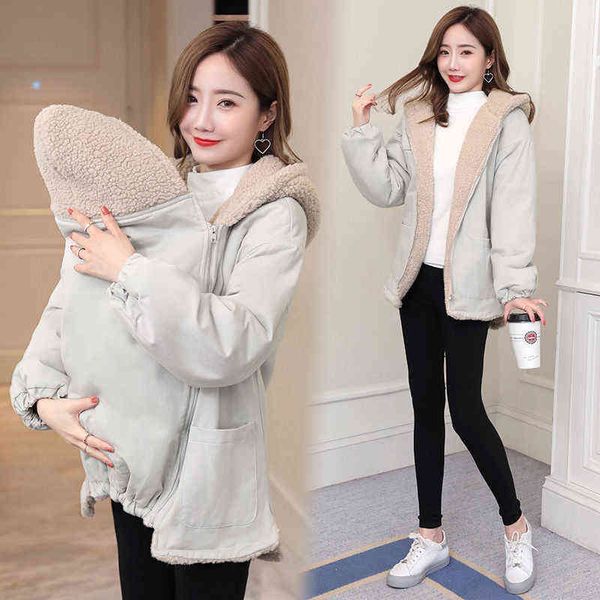 

sleep lounge & maternity winter jacket long sleeves mater j220823, White