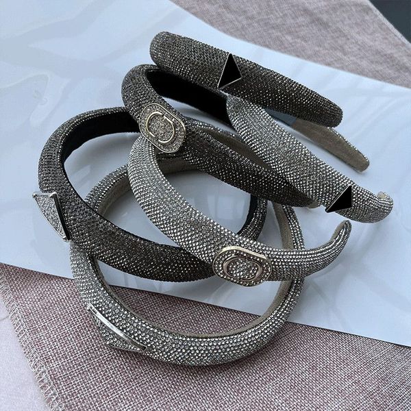 

sparkle diamond triangle designer headbands crystal head band rhinestone hair hoop glittering hair ornaments, Silver