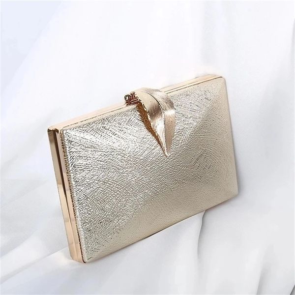 

evening bags luxy moon women's wedding clutch gold purse ladies handbag party for bridal metal leaf lock shoulder zd1524 220913