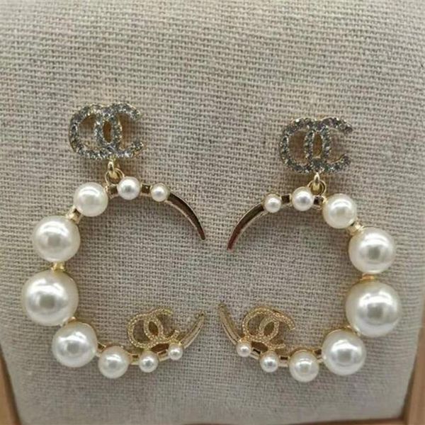 

22ss 9style design 18k gold plated copper women letters stud long dangle earrings luxury geometric 925 silver rhinest323y, Golden;silver