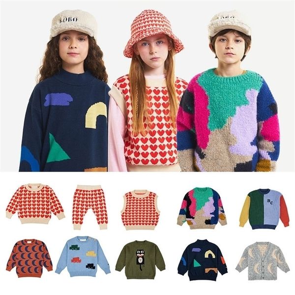 

pullover presale bobo autumn winter kids boys girls sweaters knit jumpers clothes cartoon children cardigans kniting sweater 220914, Blue