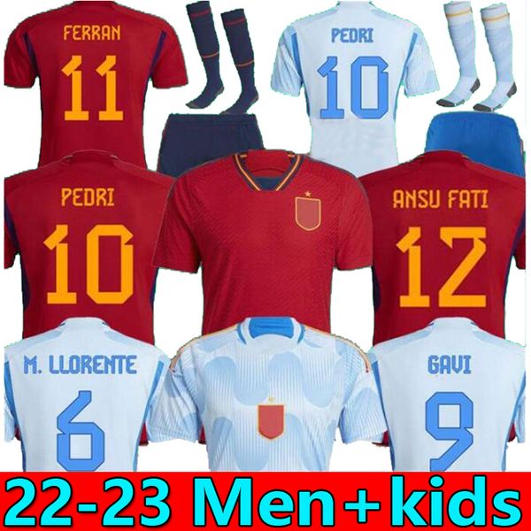 

2022 spain soccer jerseys espana ansu fati asensio morata pedri ferran gavi azpilicueta c.soler 22 23 world ramos cup fans player version fo, Black