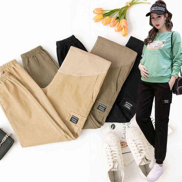 

sleep lounge & pregnant women knee length pants summer hi j220823, White